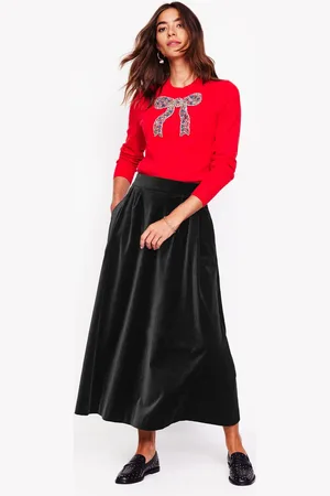 Boden Angelica Velvet SkirtBlack Women