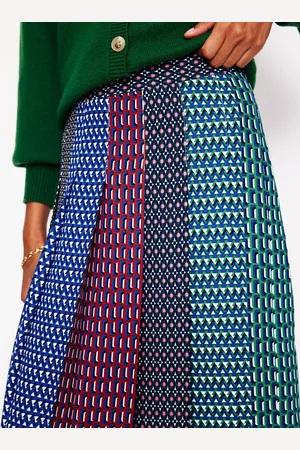 Boden Knife Pleat Midi SkirtMulti, Geo Mix Women
