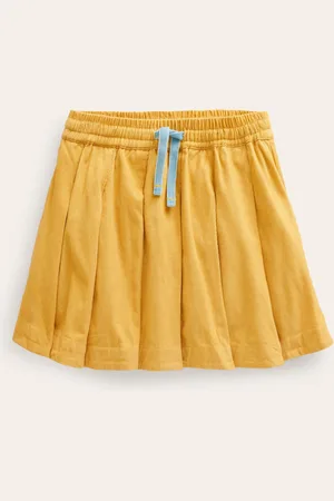 Boden PullOn Twirly Pleated SkirtCanary Yellow Cord Girls