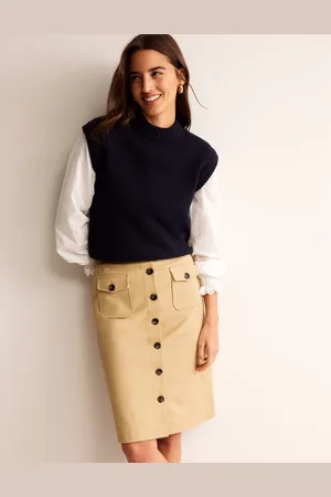 Boden Utility Pocket Midi SkirtNeutral Women
