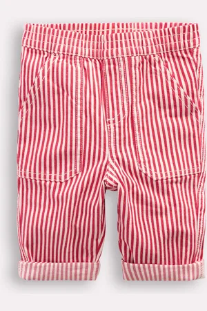 Boden Woven Pull OnsSoft Ivory/Poppy Red Boys