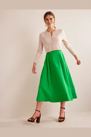Boden Taffeta Pullon Midi SkirtGreen Bee Women