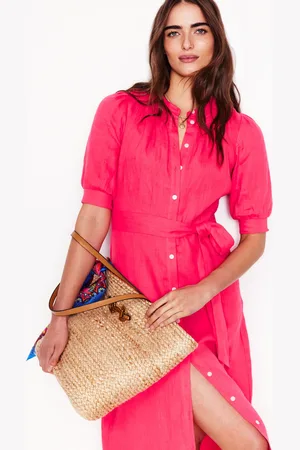 Boden Ada Linen Midi DressCamelia Pink Women