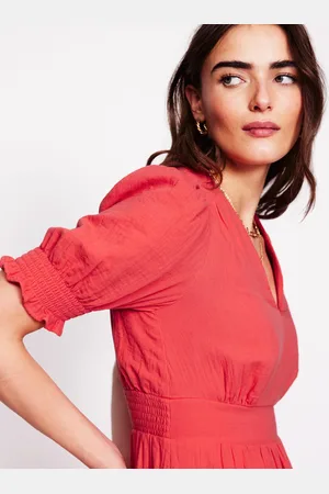 Boden Anna Double Cloth Midi DressJam Red Women