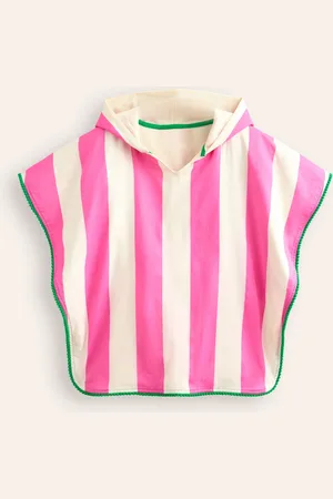 Boden Towelling Poncho HoodieStrawberry Milkshake/ Ivory Girls