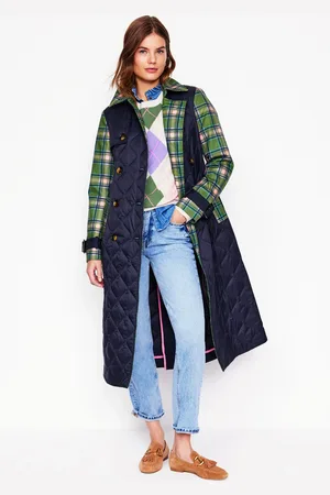 Boden Quilted Trench CoatNavy Women