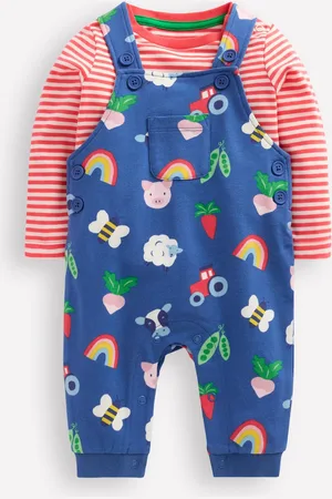 Boden Printed Jersey Dungaree SetDelft Rainbow Farm Boys