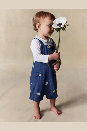 Boden Embroidered Overalls SetDenim Easter Embroidery Boys
