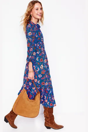 Boden Rosamund Jersey Midi Tea DressBlue,Oriental Paradise Women
