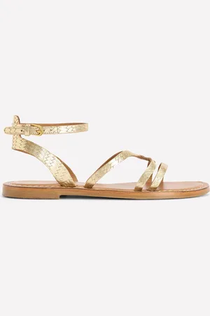 Boden Casual Flat SandalGold Woven Leather Women