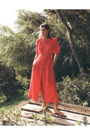 Boden Ada Linen Midi DressCamelia Pink Women