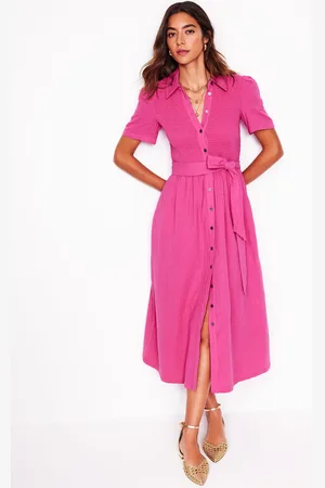 Boden Amber Double Cloth Midi DressCosmos Pink Women