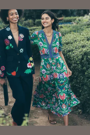 Boden Lily Jersey Midi Tea DressForest Grass, Tulip Fusion Women
