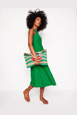 Boden Carla Linen Midi DressRich Emerald Women