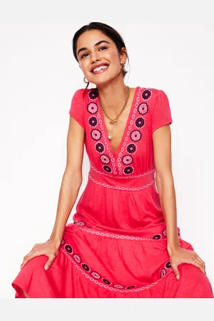 Boden Eloise Embroidered Midi DressCamelia Pink Women