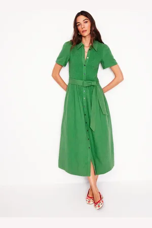 Boden Amber Double Cloth Midi DressParadise Green Women