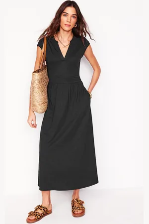 Boden Chloe Jersey Midi DressBlack Women