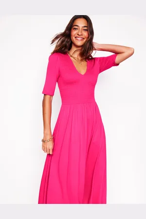 Boden Bethany Smocked Jersey DressPink Peony Women