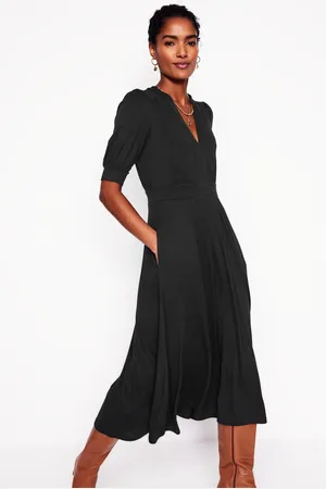 Boden Lily Jersey Midi Tea DressBlack Women