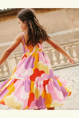 Boden Tiered Twirly SundressJam Red Daisy Cloud Girls