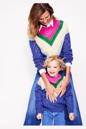 Boden Chevron JumperBlue/Pink Chevron Girls