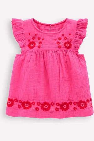 Boden Double Cloth Frill Sleeve Top Girls