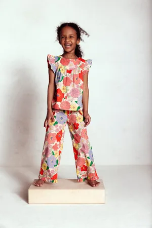 Boden Frill Sleeve Woven Top Girls