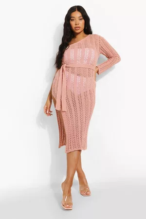 Boohoo Womens Plus Shimmer Knitted Beach Shoulder Dress - - 12