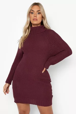 Boohoo Womens Plus Recycled Turtleneck Sweater Dress - - 12