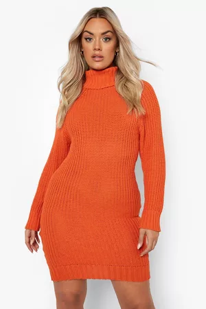 Boohoo Womens Plus Recycled Roll Neck Sweater Dress - - 12