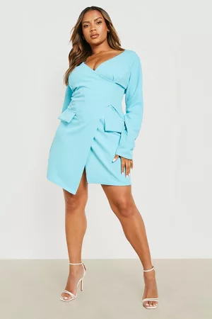 Boohoo Womens Plus Collarless Asymmetric Blazer Dress - - 12