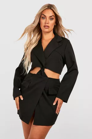 Boohoo Womens Plus Cut Out Twist Front Blazer Dress - - 12