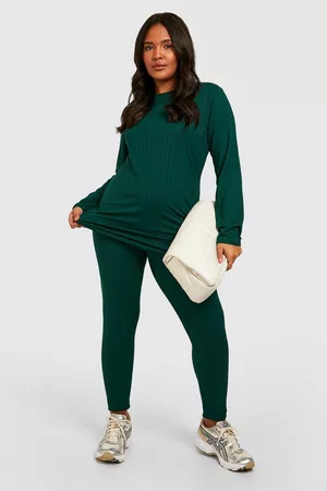 Boohoo Womens Plus Oversized Rib Top And Legging Loungewear Co-Ord - - 12