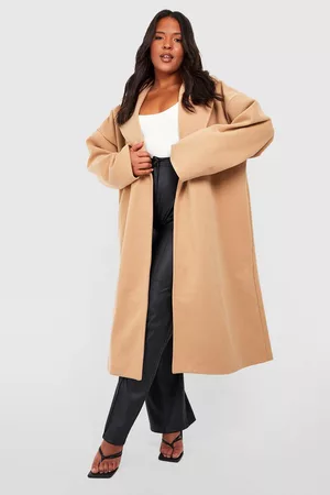 Boohoo Womens Plus Premium Oversized Wool Look Coat - - 12
