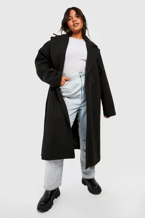 Boohoo Womens Plus Premium Oversized Wool Look Coat - - 12