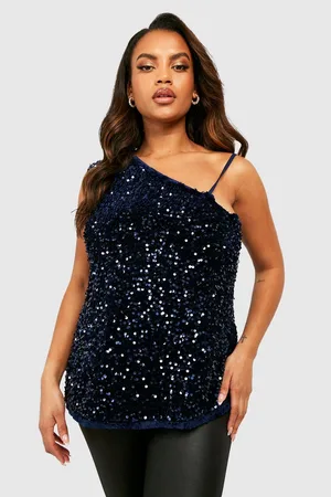 Plus Sequin Off The Shoulder Top