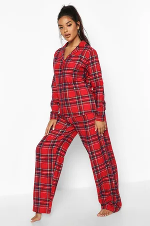 Flannel Print Christmas Pajamas Pants Set