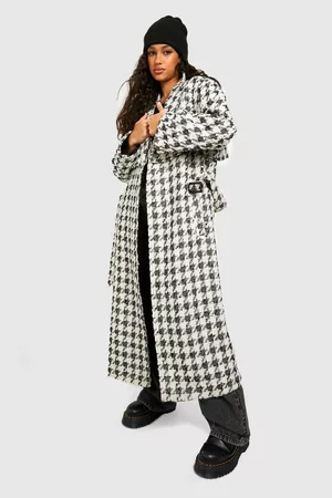 Boohoo Womens Boucle Belted Wool Look Trench - - 4