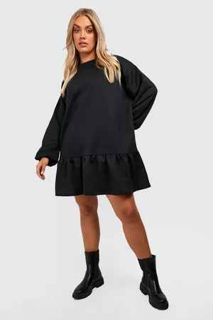 Boohoo Womens Plus Oversized Peplum Detail Sweater Dress - - 12