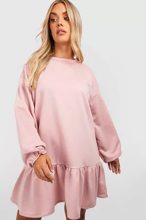 Boohoo Womens Plus Oversized Peplum Detail Sweater Dress - - 12