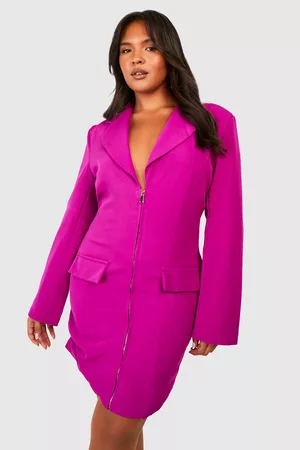 Boohoo Womens Plus Seam Front Plunge Blazer Dress - - 12