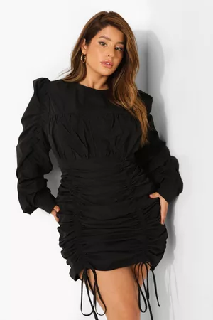 Boohoo Womens Plus Woven Ruched Bodycon Dress - - 12
