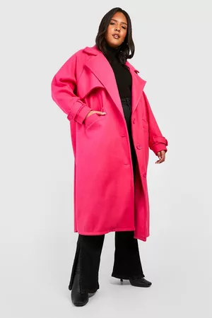 Boohoo Womens Plus Premium Wool Look Oversized Coat - - 24
