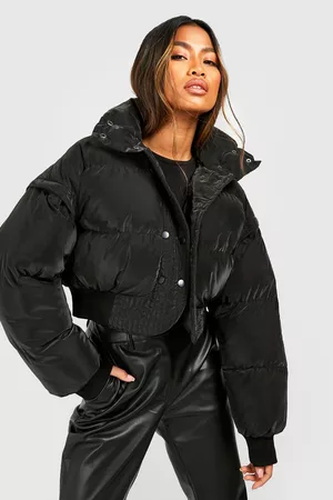 Boohoo Women Puffer Jackets - Womens Detachable Sleeve Crop Puffer - - 14