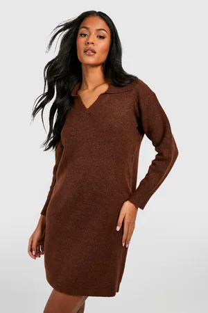 The latest collection of brown knited dresses & sweater dresses