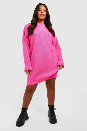 Plus Knitted Turtleneck Sleeveless Sweater Dress