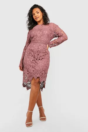 Boohoo Womens Plus Occasion Embroidered Floral Midi Dress - - 12