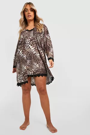 Boohoo Womens Plus Leopard Print Robe - - 12