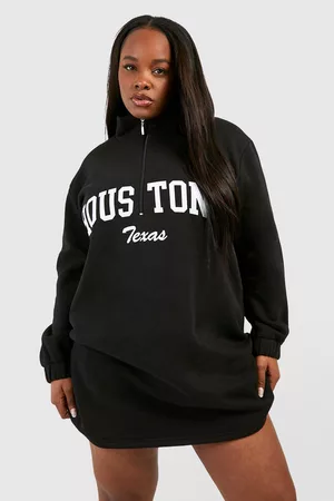 Boohoo Womens Plus Oversized Houston Zip Sweat Dress - - 12