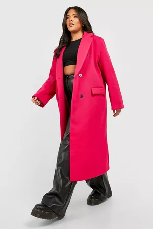 Boohoo Women Coats - Womens Plus Premium Bright Wool Look Coat - - 12